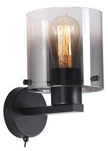 Searchlight Sweden Wall Light In Matt Black Finish With Smoked Glass 88912-1BK