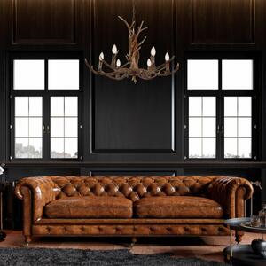 Searchlight Stag 6 Light Ceiling Pendant Light In Brown Finish 6412-6BR