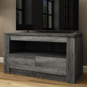 Caister Wooden TV Stand With 2 Drawers - Charcoal Grey