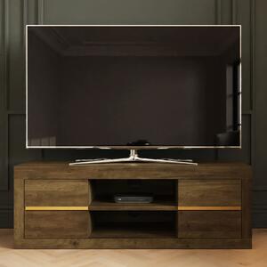 Arnhem Wooden TV Stand With 4 Drawers Knotty Oak