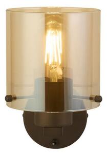 Searchlight Sweden Wall Light In Mocha Finish With Amber Glass 88912-1MO