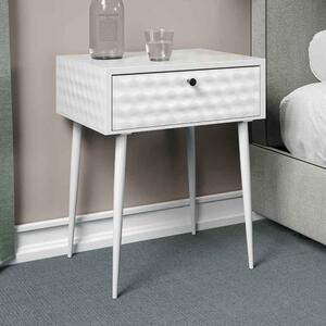 Mccall Metal Bedside Cabinet With 1 Drawer - White
