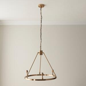 Endon 111203 Chester 3 Light Ceiling Pendant Light In Brushed Aged Brass Finish