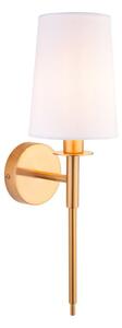 Classic 1 Light Wall Light In Vintage Brass With Vintage White Shade