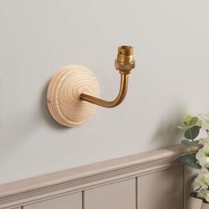 Endon 115076 Wood Arc Wall Light In Ash Wood And Aged Brass Finish