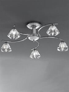 Franklite FL2162/5 Twista Chrome Semi Flush 5 Light Ceiling Light