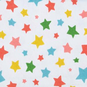 Homescapes Pure Cotton Stars Multi Colour Curtain Fabric Material