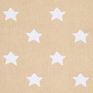 Homescapes Pure Cotton Stars Beige Curtain Fabric Material