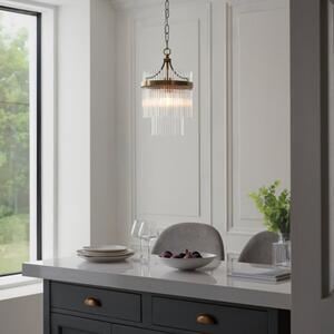 Endon 112572 Marietta Ceiling Pendant Light In Antique Brass With Clear Glass