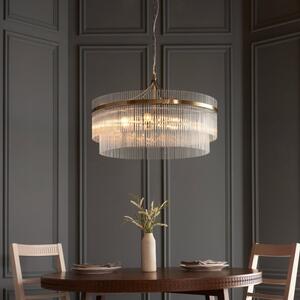 Endon 112574 Marietta Grand 7 Light Ceiling Pendant In Antique Brass With Clear Glass