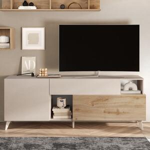 Milan Small Wooden TV Stand In Cashmere And Cadiz Oak