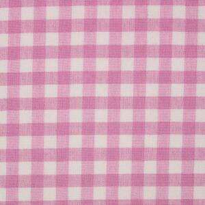 Homescapes Pure Cotton Gingham Check Pink Curtain Fabric Material