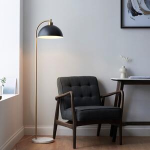 Endon 112211 Buchanan Floor Lamp In Black And Antique Brass With Marble Base