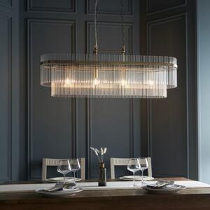 Endon 112573 Marietta Linear Ceiling Pendant Light In Antique Brass With Clear Glass