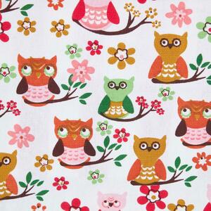 Homescapes Pure Cotton Owls Printed Curtain Fabric Material