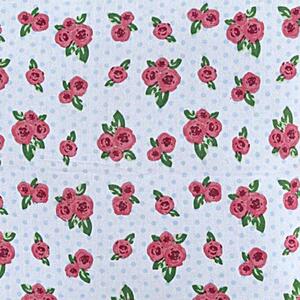 Homescapes Pure Cotton Roses and Dots Curtain Fabric Material