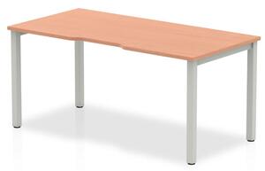 Single Medium Laptop Desk In Beech With Silver Frame