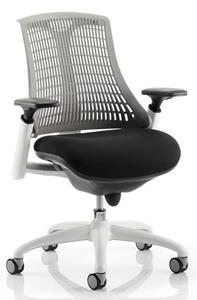 Flex Task Office Chair In White Frame With Grey Back