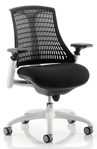 Flex Task Office Chair In White Frame With Black Back