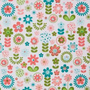 Homescapes Pure Cotton Retro Flower Curtain Fabric Material