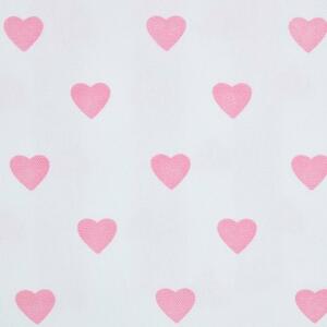 Homescapes Pure Cotton Pink Small Heart Curtain Fabric Material