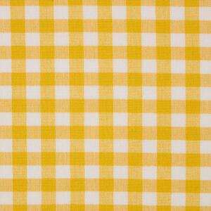 Homescapes Pure Cotton Gingham Check Yellow Curtain Fabric Material