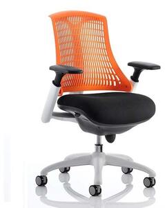 Flex Task Office Chair In White Frame With Orange Back