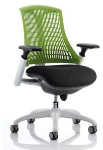 Flex Task Office Chair In White Frame With Green Back