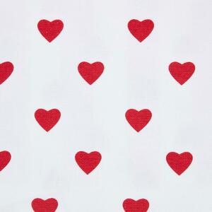 Homescapes Pure Cotton Red Small Heart Curtain Fabric Material