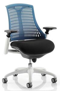 Flex Task Office Chair In White Frame With Blue Back