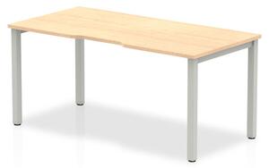 Single Medium Laptop Desk In Maple With Silver Frame