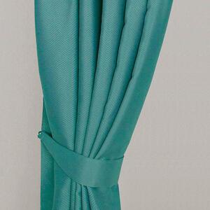 Homescapes Teal Herringbone Chevron Curtains Tie Backs Pair