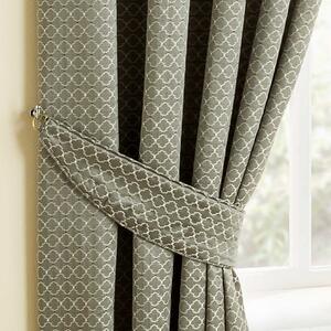 Homescapes Silver Diamond Pattern Tieback Pair for Matching Curtains