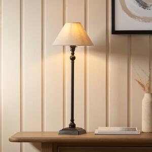 Endon 118121 Lille Table Lamp In Matt Black Finish With 22 cm Natural Linen Shade