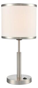 Franklite Polaris Table Lamp In Satin Nickel With Fabric Shade TL211
