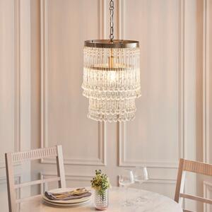 Endon 104503 Genevieve Single Ceiling Pendant Light In Antique Brass With Clear Glass