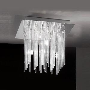 Franklite FL2093/4 Carillon 4 Light Small Glass Rod Flush Ceiling Light