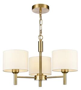 Franklite Barolo 3 Light Ceiling Light In Aged Brass With Off White Shades FL2471-3