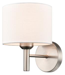 Franklite Barolo Single Wall Light In Satin Nickel With Off White Shade FL2494-1
