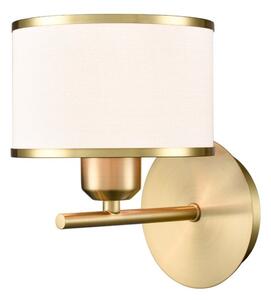 Franklite Polaris Single Wall Light In Aged Brass With Fabric Shade FL2498-1