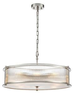 Franklite Sloane 8 Light Ceiling Light In Polished Nickel With Ribbed And Frosted Glass FL2505-8