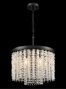 Franklite Coral 6 Light Crystal Ceiling Pendant Light In Matt Black Finish FL2502-6