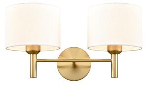 Franklite Barolo 2 Light Wall Light In Aged Brass With Off White Shades FL2471-2