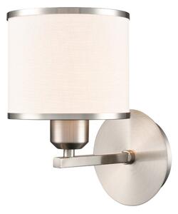 Franklite Sirius Single Wall Light In Satin Nickel With Off White Shade FL2495-1