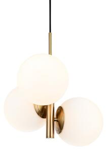 Firstlight 6940BB Oyster Ceiling Pendant Light In Brushed Brass With Opal White Glass