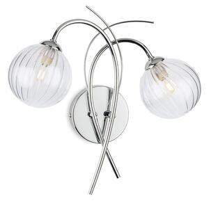 Firstlight 6920CH Elba 2 Light Wall Light In Chrome With Clear Decorative Glass