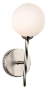 Firstlight 6930BS Lyric Wall Light In Brushed Steel With Opal White Glass