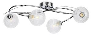 Firstlight 6921CH Elba 4 Light Flush Ceiling Light In Chrome With Clear Decorative Glass