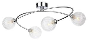 Firstlight 6925CH Atom 4 Light Flush Ceiling Light In Chrome With Clear Decorative Glass