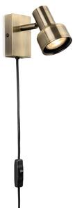 Firstlight 6892AB Plug-in Switched Wall Light In Antique Brass Finish